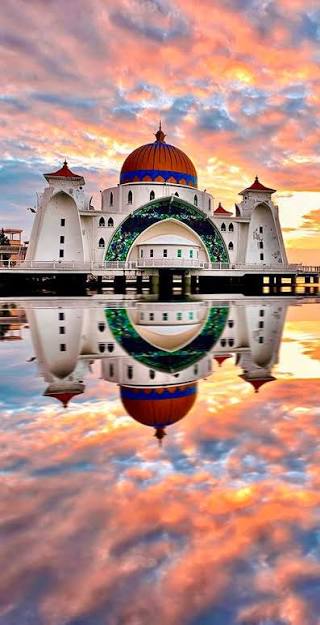 Malacca Straits Mosque Sunset